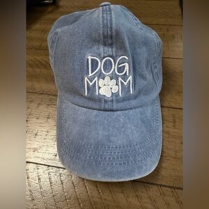 David and Young Dusty Blue 'DOG MOM' Embroidered Baseball Cap NWT